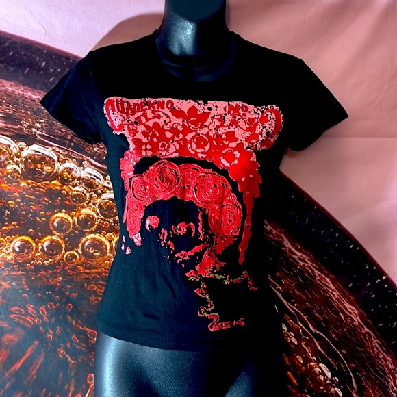 True Religion Tops - True Religion Women's Black and Red Graphic Tee